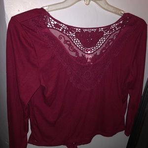 maroon lace long sleeve